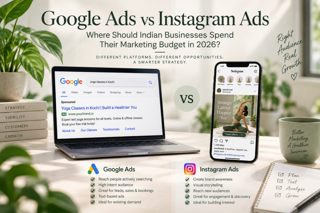 Google Ads vs Instagram Ads: Where Should Indian Businesses Spend Their Marketing Budget in 2026? google ads vs instagram ads smarter growth