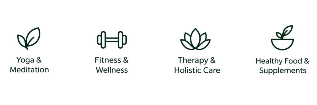 wellness icons and services set